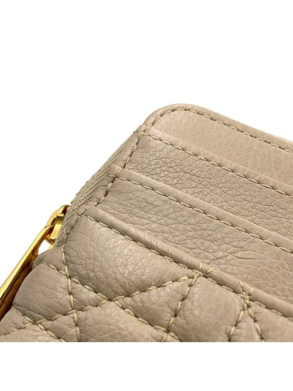 Dior Coin Case Cannage Caro Lavender Wallet Calf Leather